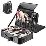 Luxspire Malette Maquillage, Trousse Maquillage Femme avec Trois Étages，Portable avec Miroir Valise Maquillage...