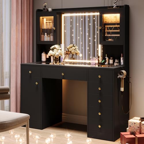 Einhomn Black Glass Top Vanity