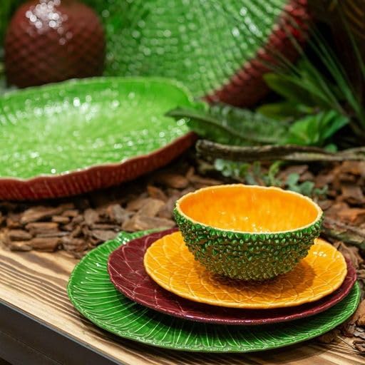 Set de 2 platos grandes Amazonia Bordallo Pinheiro verde miniatura 3