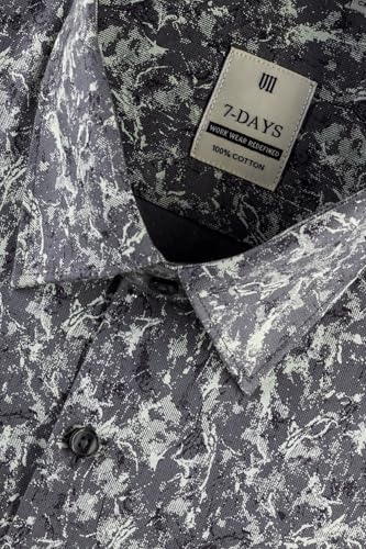 Image of 7-DAYS Men's Premium Printed Shirt - 100% Cotton, Regular Fit, Full Sleeve, with Pocket - Versatile for Formal Occasions and Casual Wear