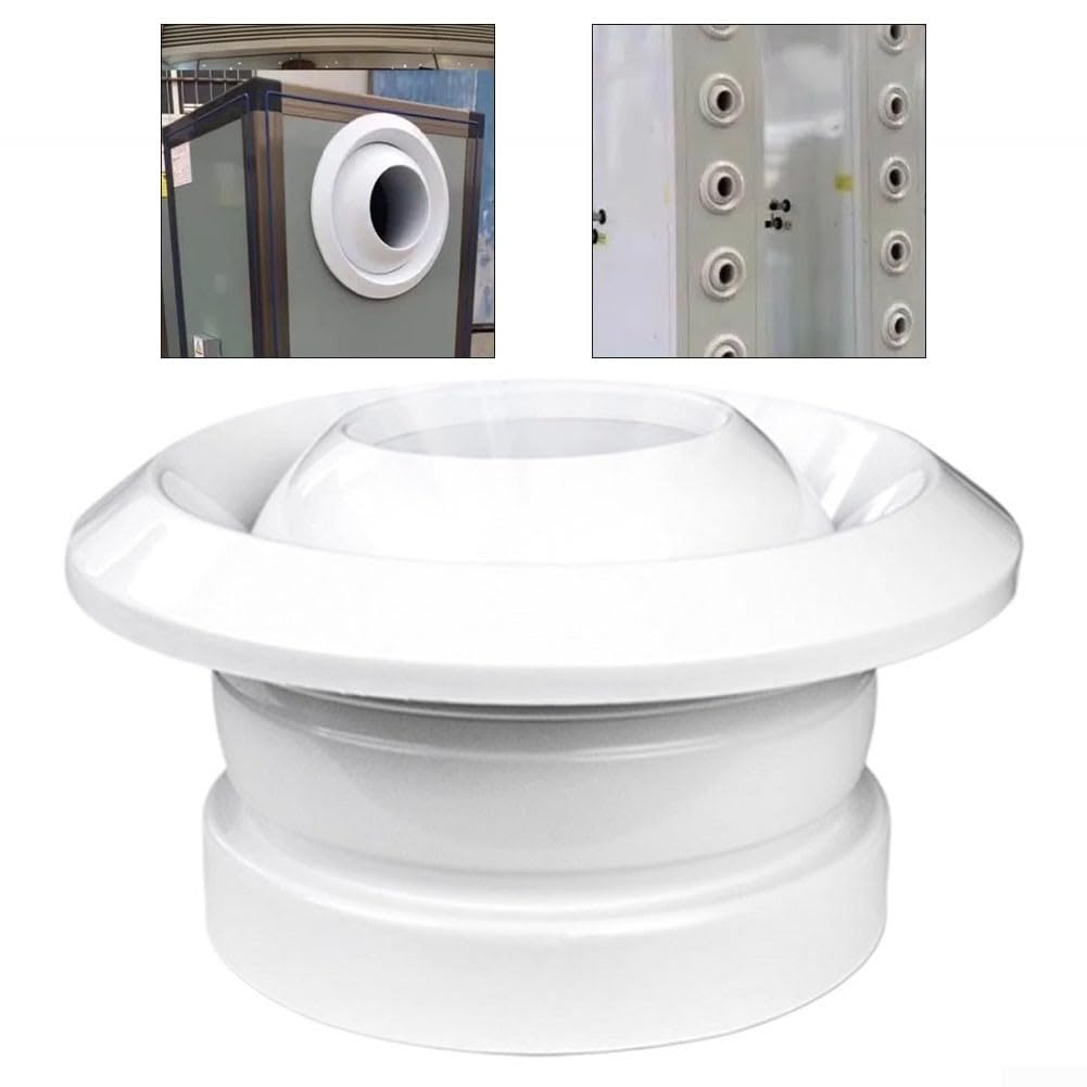 Griglia di scarico sferica in ABS girevole a 360° per aria condizionata centrale, volume d'aria regolabile, colore bianco, 300 mm