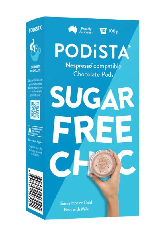 Hot Chocolate Nespresso Compatible Capsules Hot Cocoa Pods - Sugar Free - 10 Pod Package