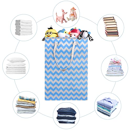 Seebel 2-Pack Laundry Hamper 75L Collapsible Large Luandry Baskets With Easy Carry Handles Freestanding Waterproof Clothes Hamper Storage Basket For Toys Clothes Organizer-Chevron #TOP4