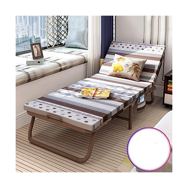 Home Simple Folding Bed Single Portable Adjustable Multifunctional Office Recliner Lunch Break Accompanying Bed,Stripe