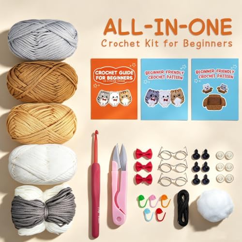 MASPODER Crochet Kit for Beginners Adults Complete Starter Cats Pattern - 2