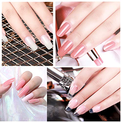 Nagellack Gel Set, MYSWEETY 15ml 8 Farben Nagel Gel UV Rosa Nagelverlängerungsgel für Anfänger French Kit, mit 6W LED/UV… – Bild 8