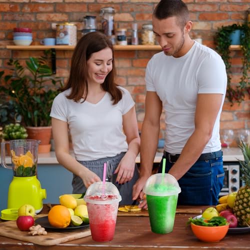 Ninehaoou Wiederverwendbare Glitzer-Kunststoffbecher mit Kuppeldeckel, abnehmbarer Löffel, Strohhalme, wiederverwendbar, für Slushy Smoothie, Halloween, Weihnachten, Erntedankfest, Partyzubehör, 6 – Bild 8