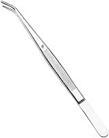 Vista 1 de Herramientas dentales - Pinzas de acero inoxidable con punta dentada curvada Pinzas multiusos para cuidado bucal familiar Limpieza dental dental