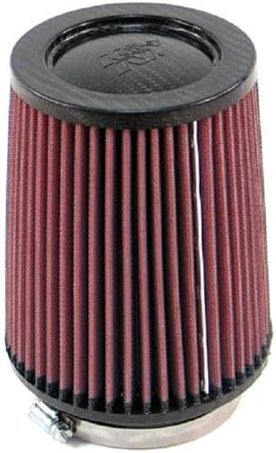 Miniatura 1 de K&N Filtro de aire universal - Parte superior de fibra de carbono Alto rendimiento, Premium, Filtro de repuesto Diámetro de la brida 3.5 in, Altura