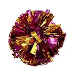 PUZINE 2pack 13 Cheerleading Pom Poms with New Handle for Team Spirit Sports Dance Cheering Kids AdultsPink and Gold