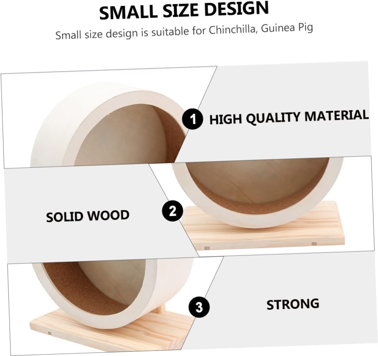 Wooden Silent Hamster Running Wheel Toy Large Pet Exercise Roller for Hamsters Gerbils and Guinea Pigs Quiet Sports Toy for Healthy Activity and Fun