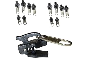 Fixnzip 12Pcs Black Fix Zip Puller-3 Sizes Zip Slider Repair Kit