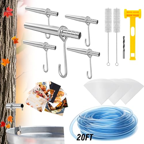Maple Syrup Tree Tapping Kit with 5 Stainless Steel Maple