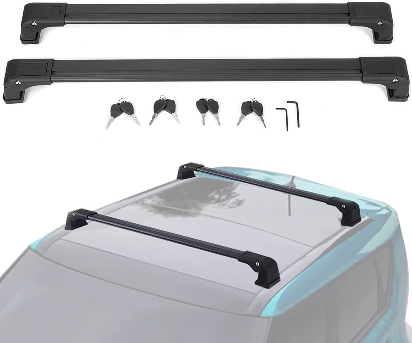 KUAFU Roof Rack Cross Bar Compatible with 20142019 Kia Soul 165 lbs Load Aluminum