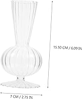 Vista 8 de Jarrón de vidrio a rayas, jarrón de vidrio transparente, florero grande artístico, jarrón de mesa de cristal, centro de mesa de comedor, centros