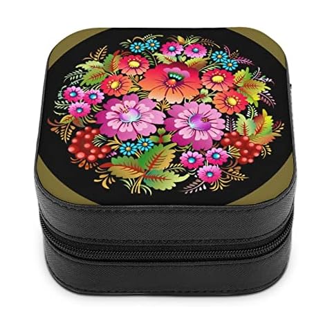 GONIYONITA Portable Jewelry Organizer Traditional Ukrainian Painting Jewelry Storage Case Storage Box For Women Girls, Multi15, One size (JJ0531024) Cover