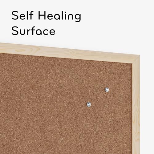 u brands cork bulletin board 1834 x 2434 inches light birch wood frame 265u00-01