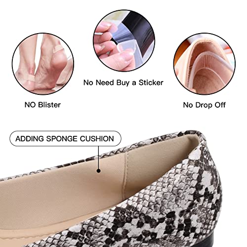 Image of MUSSHOE Black Flats for Women Pointed Toe-Comfortable Business Casual Work Shoes, Dressy Suede Slip On with Memory Foam for Office, Teacher & Standing All Day