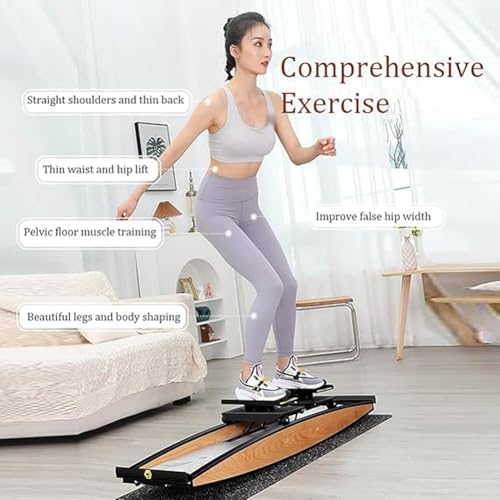 Indoor Ski Simulator Maschine, Einstellbarer Widerstand Fitnessgeräte mit Armlehne für Körperbalance und Gesäßmuskeltraining, Aerobic-Übung für Fitnessstudio und Heimgebrauch