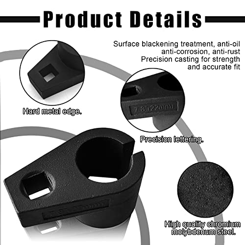 Offset Oxygen Sensor Socket, 3/8-Inch Drive By 7/8-Inch 22Mm, Wire Gate Accesses Sensor From Side, Preventing Damage To Wires, Universal For Most Models Of Cars #TOP3