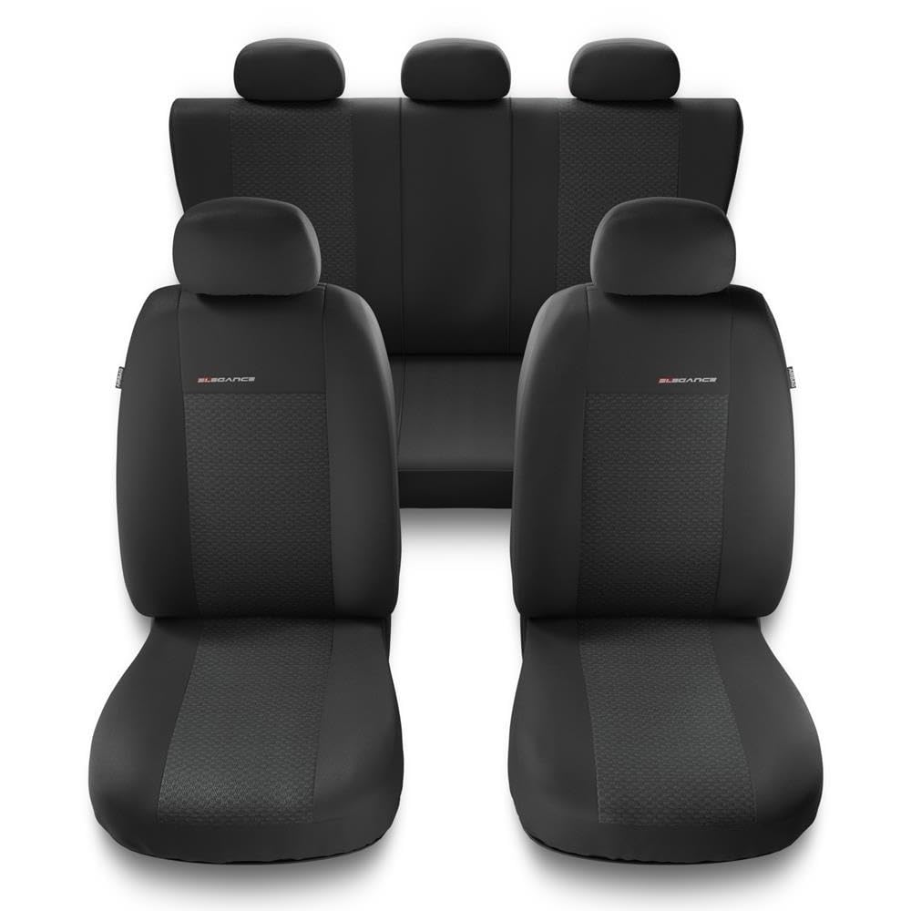 Set Coprisedili Universali Per Chevrolet Matiz 2004-2009 | In Velluto E Poliestere | Include Anteriori, Posteriori E Poggiatesta | Colore Nero/Blu