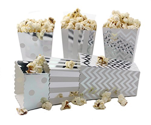 ipalmay Polka Dot, a rayas y espiga Mini papel Popcorn cajas (72 pcs, Muticolor)