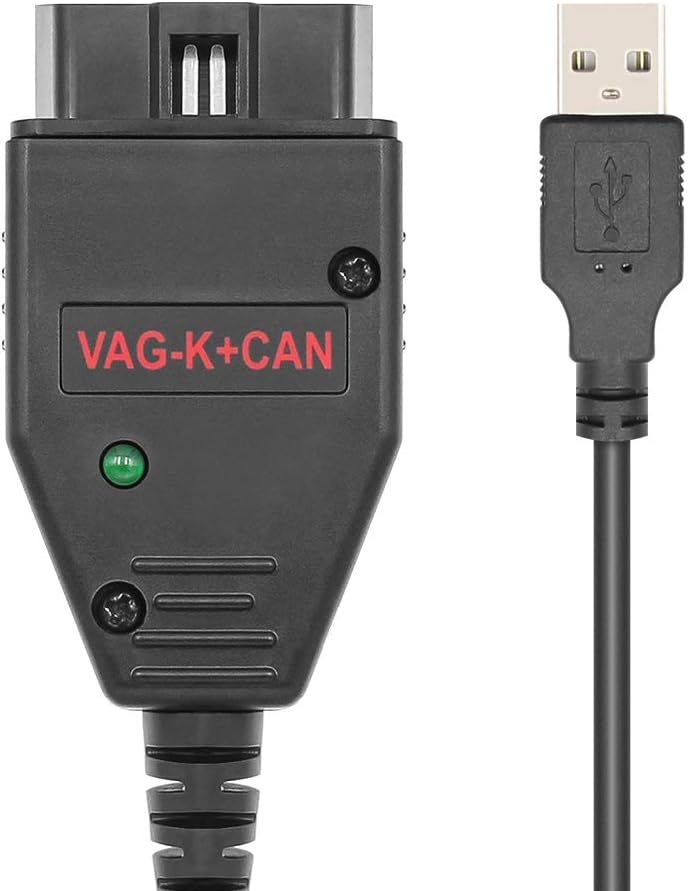 PARANNIC OBD2 K+CAN Commander 1.4 cable with OBD2 connector and USB connector.