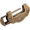 Chinese Old Style Brass Carved Horizontal Padlock Lock for Jewelry Box