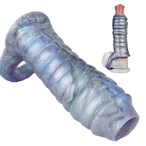 Manchon de pénis de dragon en silicone avec anneau de testicule pour extension