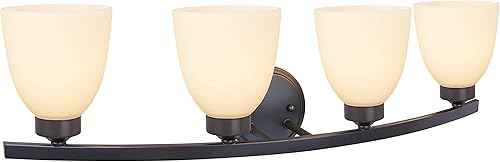 Miniatura 7 de Aspen Creative 62205-1, Lámpara de pared de metal con cuatro luces, 28-34 pulgadas de ancho, diseño de transición en níquel satinado, 4