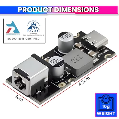 Image of amiciSolar 65W Type-C Fast Charger Module QC4.0 / QC3.0 & PD3.1 (PPS) | DC 8-30V Input DIY USB-C Charging Board for Laptops, Mobiles & Tablets | High Efficiency Fast Charge Module