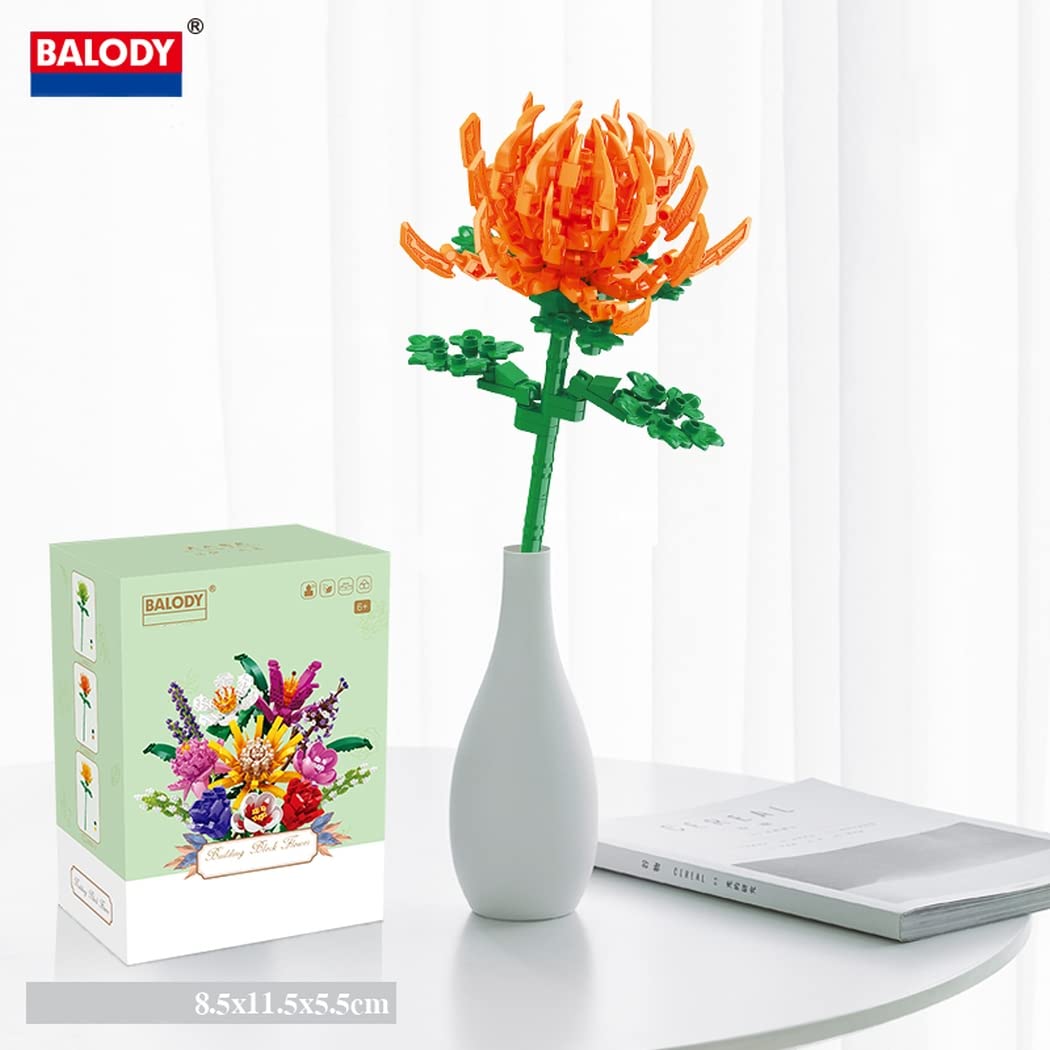 Modello di fiore da assemblare con piccoli blocchi di costruzione