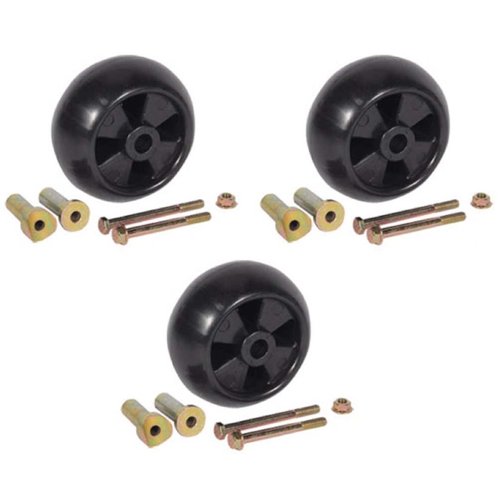 The ROP Shop (Pack of 3) Deck Wheel/Roller Kits for John Deere AM116299, AM133602 Anti Scalp Mowers