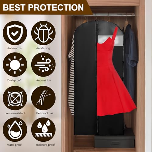 4 Pack Garment Bags for Dresses, Clothes Covers Protector Bags 70", Waterproof Dust Proof Garment Covers Moth Proof Dress Cover Bag, Wedding Dress Bag, Suit Bags for Travel and Storage - Image 4