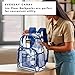 Lee Clear Water Resistant Backpack for Girls - Durable Plastic See Thru Bag for Casual Use, Stadiums, Concerts, Schools (Clear Blue)