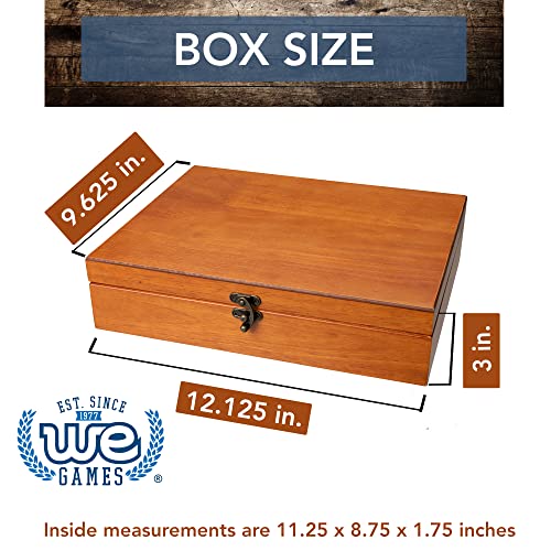 We Games Custom Engravable Wooden Keepsake Storage Box, Decorative Memory Box, Storage With Brass Fixtures, Storage For Photos, Stationary, Jewelry, Quality Felt-Lined Box In A Light Cherry Finish #TOP3