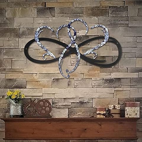 Txkrhwa Metal infinity Heart Shaped Wall Decoration Unique Infinity Heart Wall Sign Waterproof and Lightweight Double Heart Wall Hanging Decorative Ornament Sign for Home Wedding Wall Decoration Cover