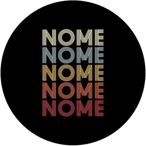 Miniatura 3 de Nome Alaska Nome AK Retro Vintage Text PopSockets Swappable PopGrip