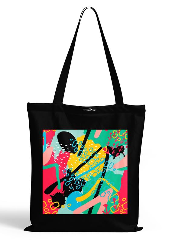 Image of TrendoPrint Reusable Shopping Bag Canvas Tote Bag for Grocery, College, Office & Shoulder Handbag Travel Bag for Men and Women (14x16 inches)