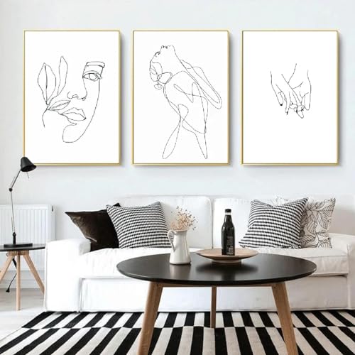 Minimaliste maison décoration murale KEBIA triptyque grand format pour couloir et bureau moderne