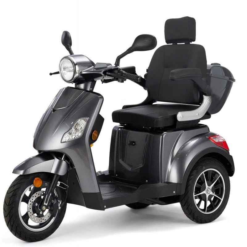 Vita Care 1000 Li Seniorenmobil 1000 W Elektro-3-Rad mit 25 km/h, Li-Ionen-Akku & bis zu 90 km Reichweite (Light Grey, Speed-15km/h)