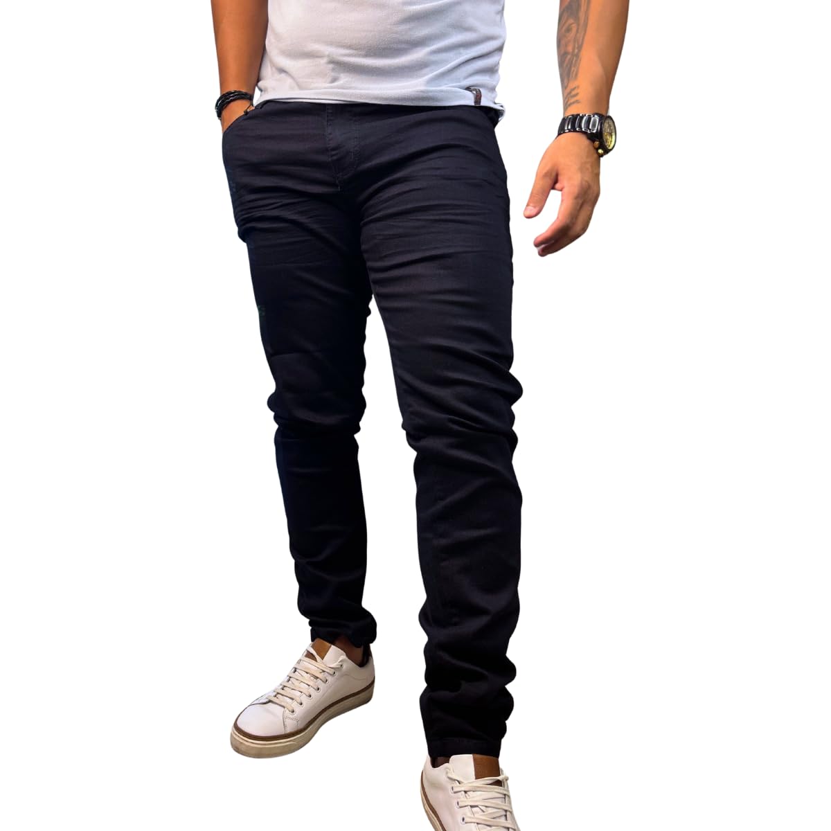 Calça Masculina Jeans Elastano PRETA SLIM Confortável
