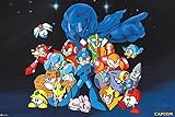 Mega Man Group Art Video Game Video Gamer Classic Retro Vintage 90s Gaming MegaMan Capcom Legacy Collection Megaman 11 Mega Man X Dr Wily Cool Wall Decor Art Print Poster 24x36