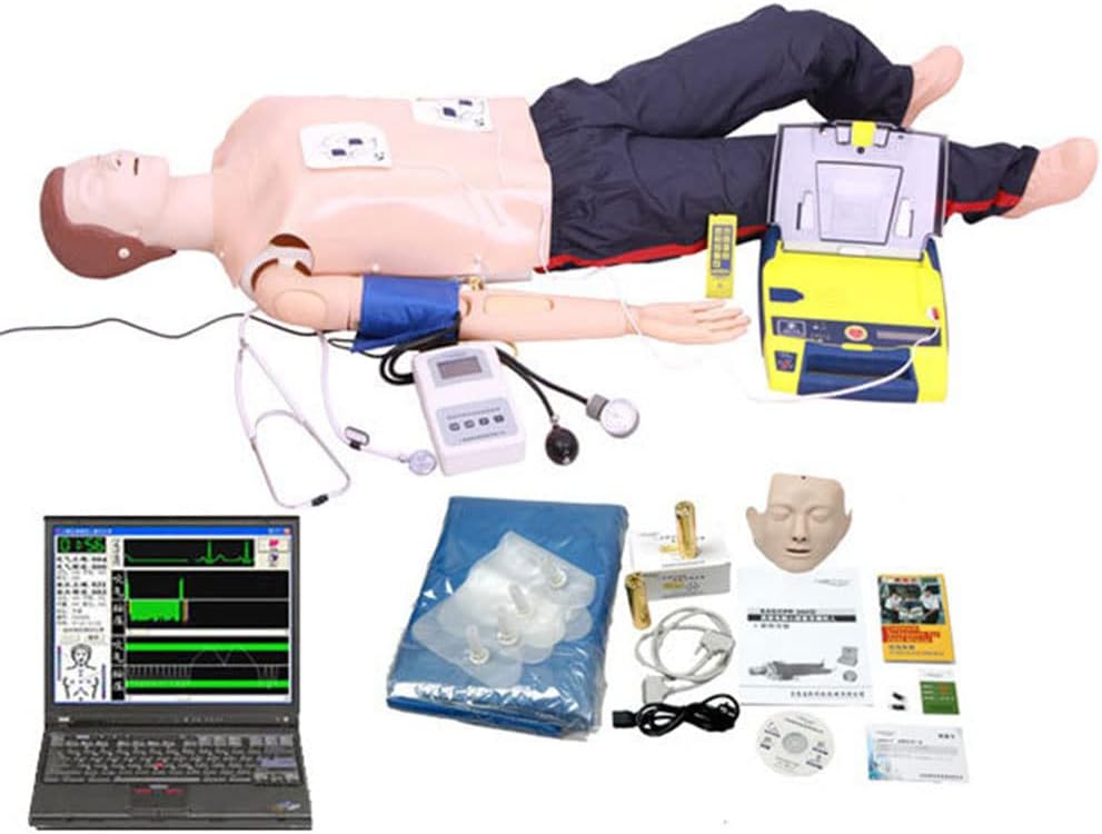 LXT PANDAAdvanced Full-featured First Aid Training Simulator (CPR and Blood Pressure Measurement AED Defibrillator) for Doctor Nursing Exercise Training