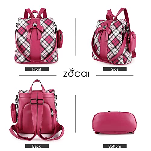 Image of ZOCAI Backpack Purse for Women Fashion Backpack Purses PU Leather Daypacks Anti-Theft Shoulder Bag Satchel Purse