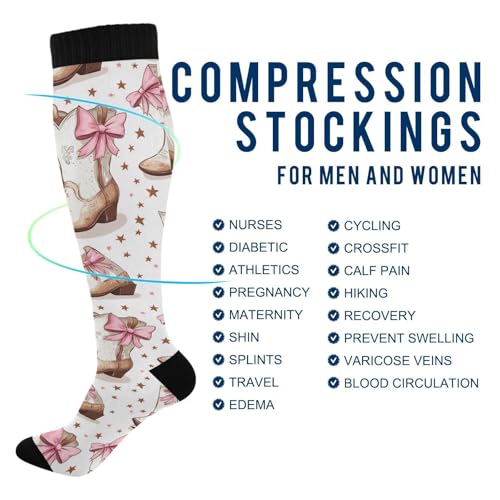 Image of Pigsaly Red White Polka Dot Womens Compression Socks Athletic Tube Sock Knee High Socks Outdoor Sport Socks