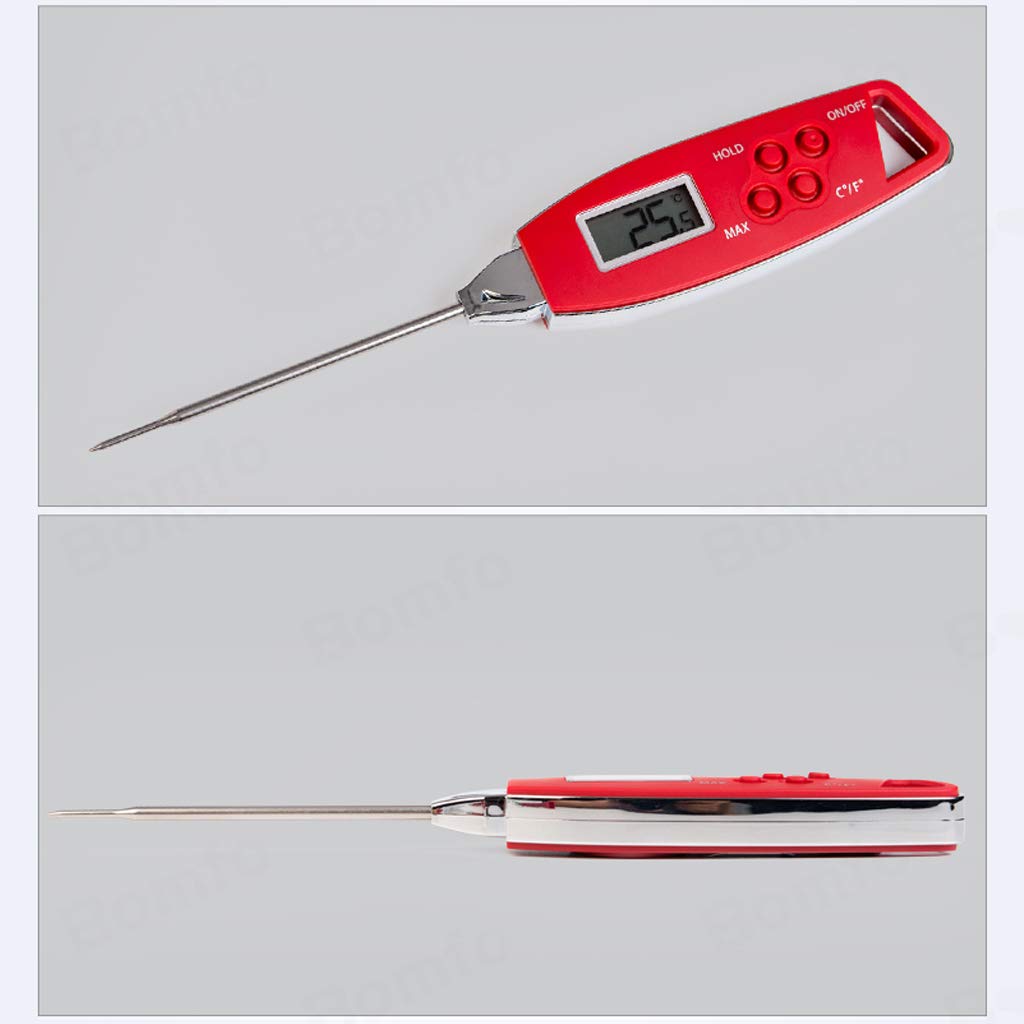 Thermomètre à Lecture instantanée, thermomètre numérique pour la Cuisson de la Viande/pour Griller, thermomètre à Viande pour Barbecue avec sonde de 83 cm de Long, Rouge (Rouge)