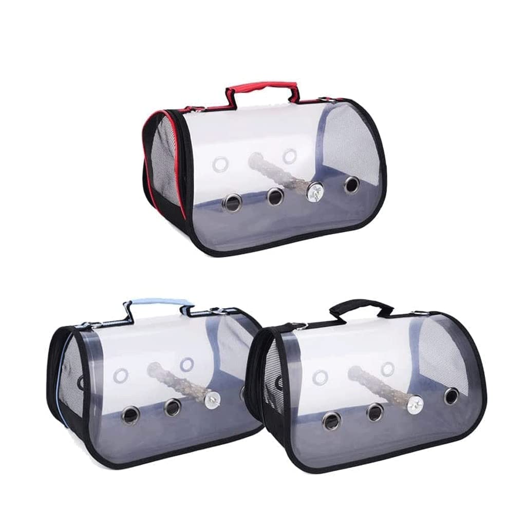 Jaula para pájaros, Jaula para pájaros, jaulas portátiles para pájaros, transportín pequeño Transparente para Mascotas, Jaula de Viaje Transpirable, casa Ligera (Negro B)