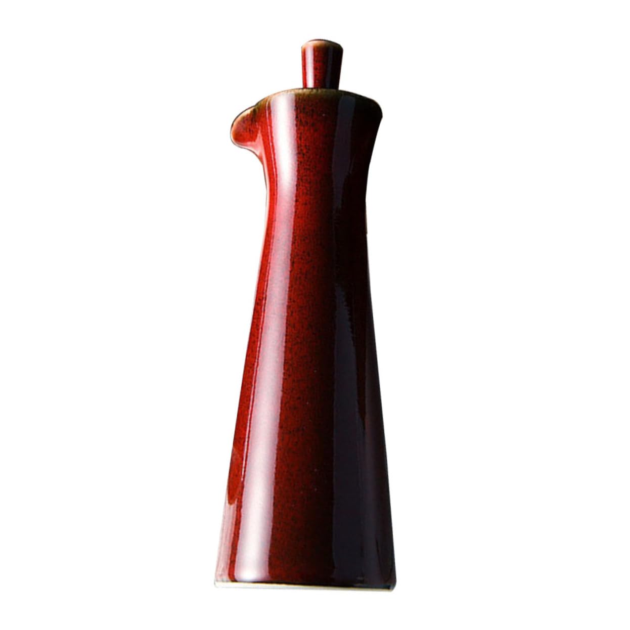 Bottiglia Olio Ceramica Rossa Multiuso Finitura Liscia, Contenitore per Condimenti per Casa e Picnic, Dispenser Versatile per Olio e Aceto