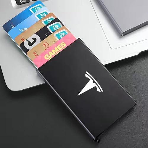 yeSJRL Cartouche de Voiture, Porte-Cartes en Alliage d'aluminium, Sac de Carte d'identité de Passeport de reçu de permis de Conduire Mince pour Tesla Model 3 Y X Cover